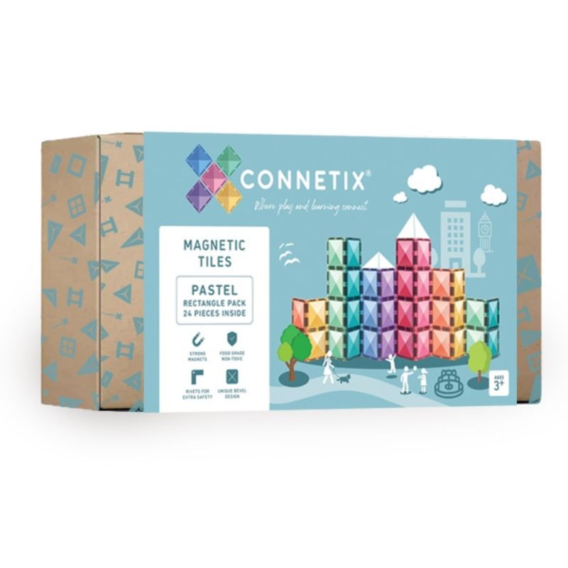 Connetix Tiles - 24 Piece Pastel Rectangle Pack
